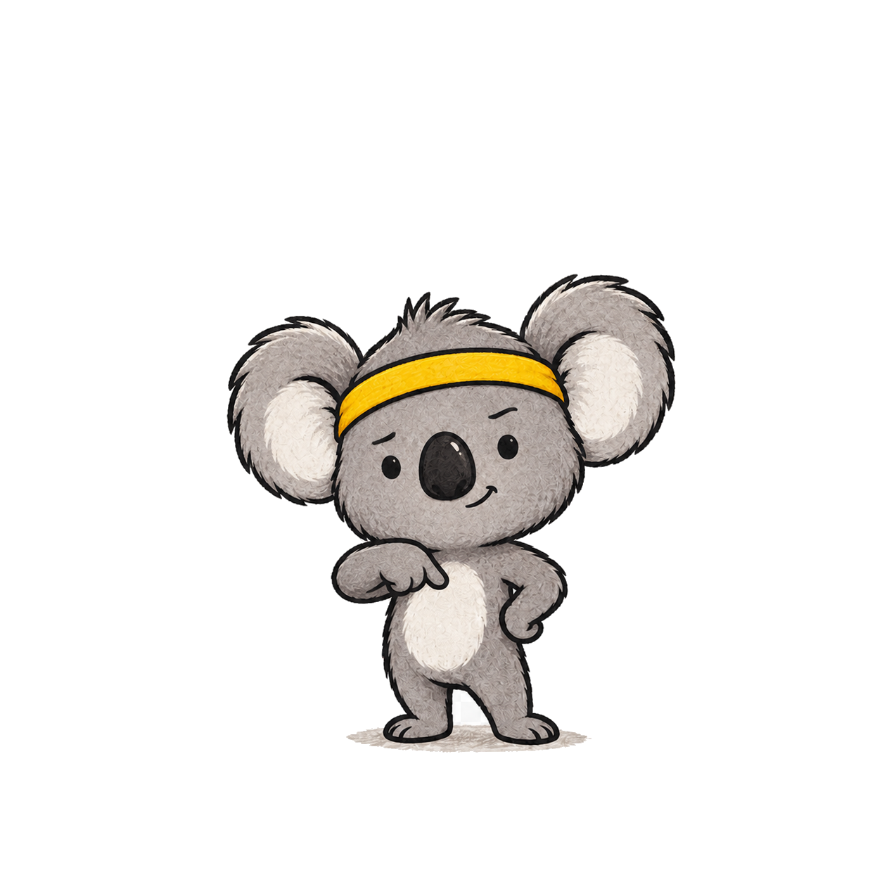 Spot the koala giving a playful call-out